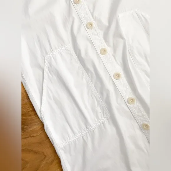 NEW J. CREW White Poplin Midi Maxi Collared Shift Shirt Dress Relaxed Cotton XXS