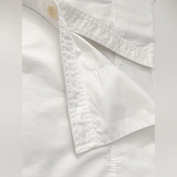 NEW J. CREW White Poplin Midi Maxi Collared Shift Shirt Dress Relaxed Cotton XXS