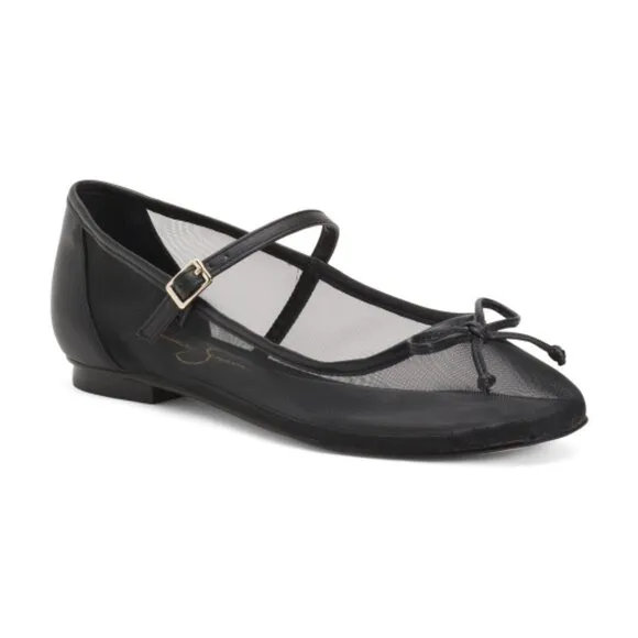 new JESSICA SIMPSON Katelind Mesh Ballet Flats 3T2