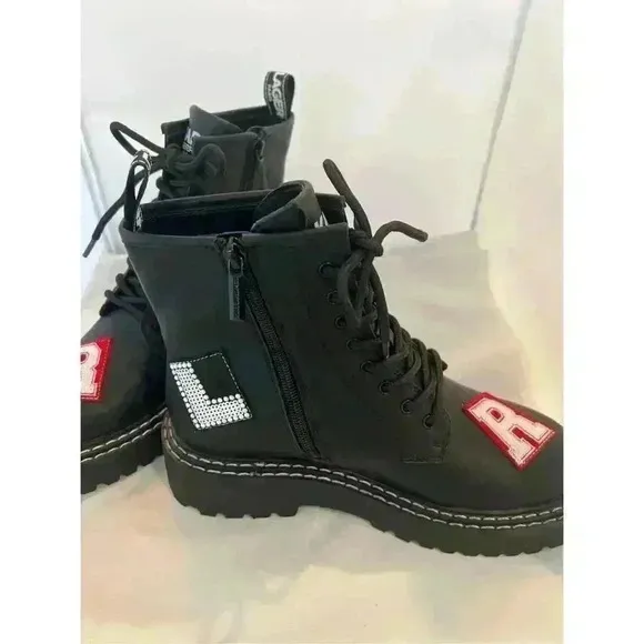 New Karl Lagerfeld Motto Boots Black Size 8