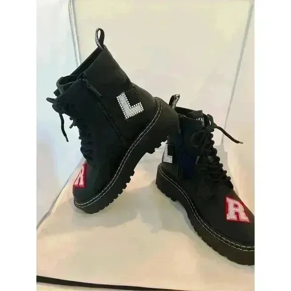 New Karl Lagerfeld Motto Boots Black Size 8