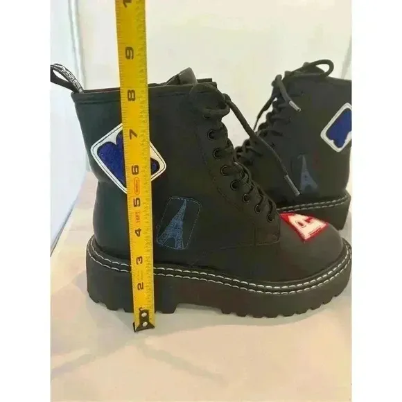 New Karl Lagerfeld Motto Boots Black Size 8