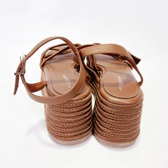 NEW Kelsi Dagger Brooklyn Mend Braided Strap Platform Wedge Sandals Rope Open