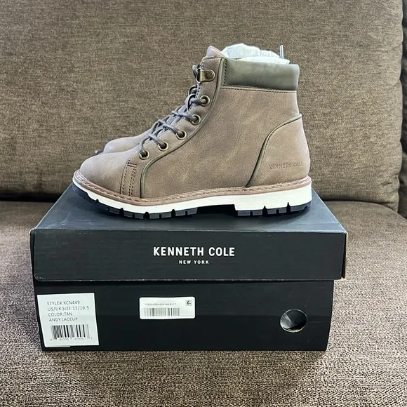 New Kenneth Cole - Andy Lace Up Boots Little Boys Size 12 in Tan