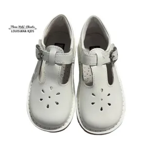 NEW L'Amour Sz 11 White Joy Classic Leather T-Strap Mary Jane Shoes