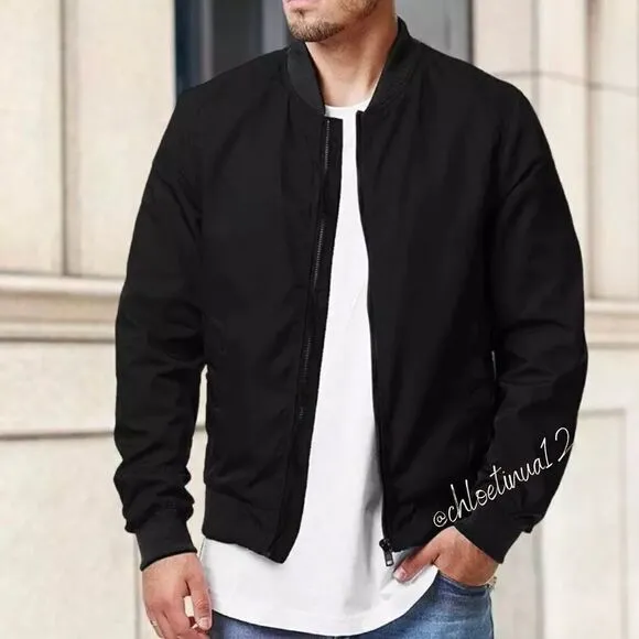 New Lightweight Bomber Jackets Outerwear Full Zip Up