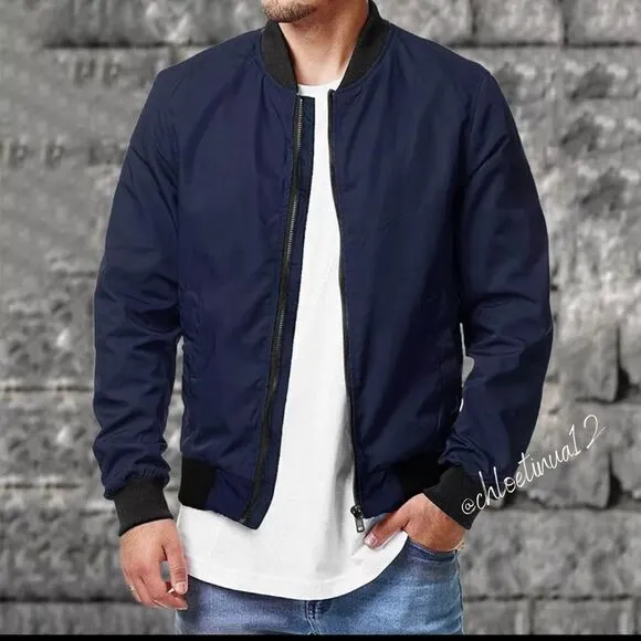 New Lightweight Bomber Jackets Outerwear Full Zip Up