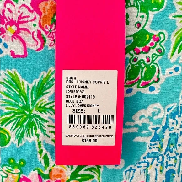 NEW Lilly Pulitzer Disney Size Large Parks Sophie Dress UPF Mickey Minnie Mouse