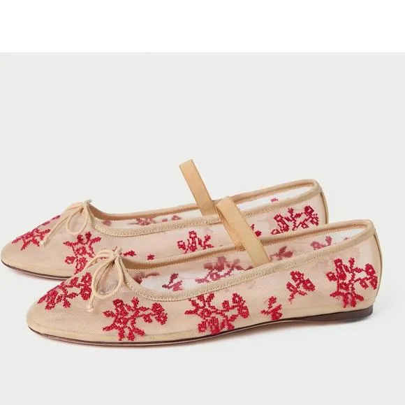 NEW LOEFFLER RANDALL women leonie embellished ballet flats in natural