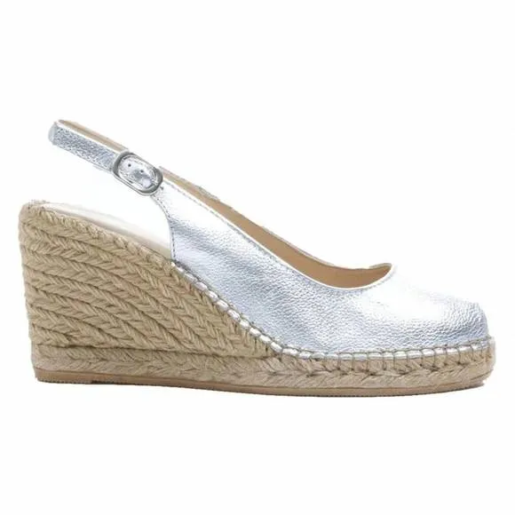 NEW MACARENA women's carla4te wedge sandal in white metallic
