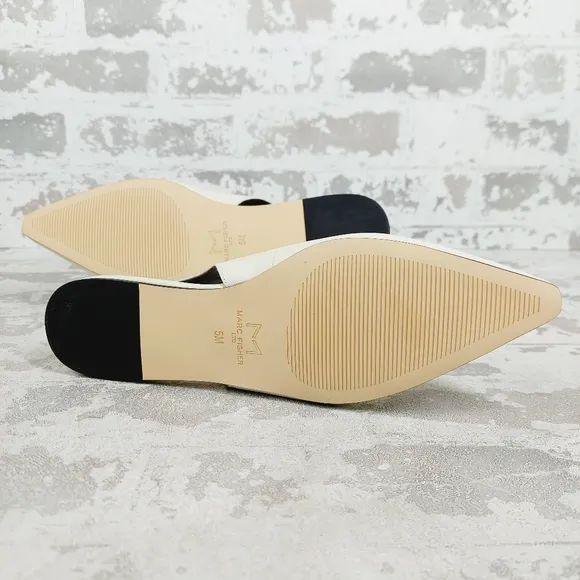 NEW Marc Fisher Ivory White Pointed Toe Flat Slingback Shoes K252