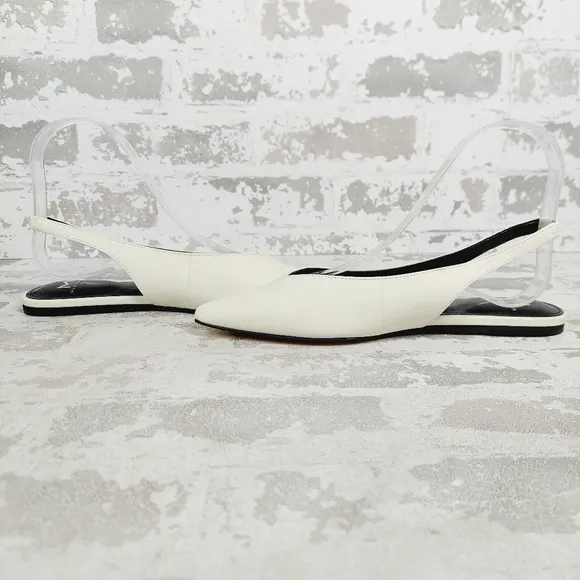 NEW Marc Fisher Ivory White Pointed Toe Flat Slingback Shoes K252