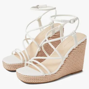 NEW Marc Fisher Zesty White Platform wedge sandals women sizes 9, 9.5, 10