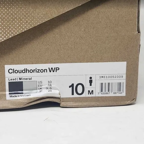 New men's 10 ON Cloudhorizon WP waterproof hiking shoes Lead / Mineral sneakers