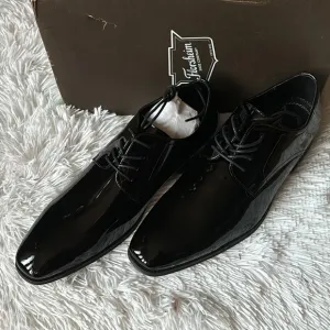 New men’s Sz 11  black patent leatherTux Plain Toe sophisticated Oxford shoes