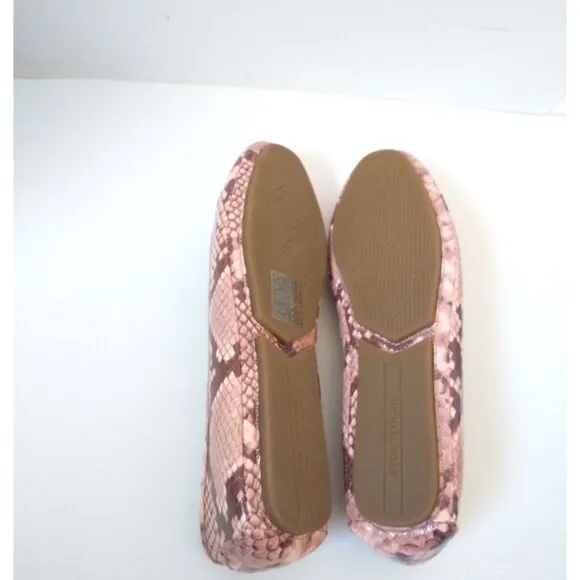 New! MICHAEL KORS Women's Leather Snake-embossed Lillie Flat Shoes Moccasin NWOB