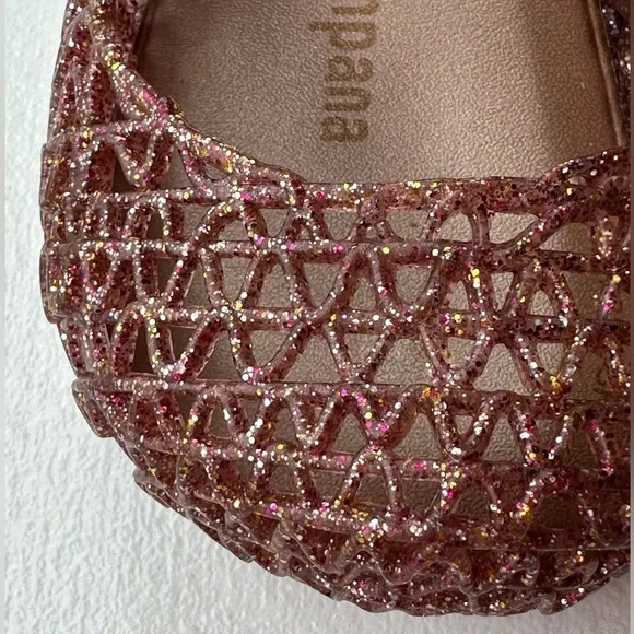 NEW Mini Melissa Campana Flats Rose Glitter Toddler Girl size 6