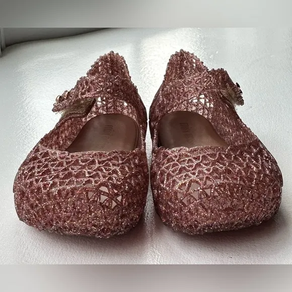 NEW Mini Melissa Campana Flats Rose Glitter Toddler Girl size 6