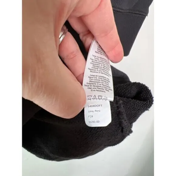 NEW Nation LTD Ronni Pullover Drop Shoulder Sweatshirt Mini Dress Black Sz Large