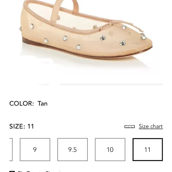 New Never Worn! Popular Leonie ballet flats by Loeffler Randall w/amesh crystals