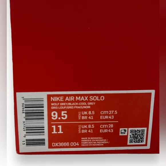 New Nike Air Max Solo Mens US 9.5 Lifestyle Shoes DX3666 004