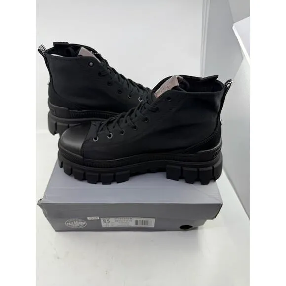 NEW Palladium Revolt Hi TX Lace Up Ankle Boot 97242-010-M Black Womens Size 8.5