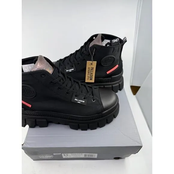 NEW Palladium Revolt Hi TX Lace Up Ankle Boot 97242-010-M Black Womens Size 8.5