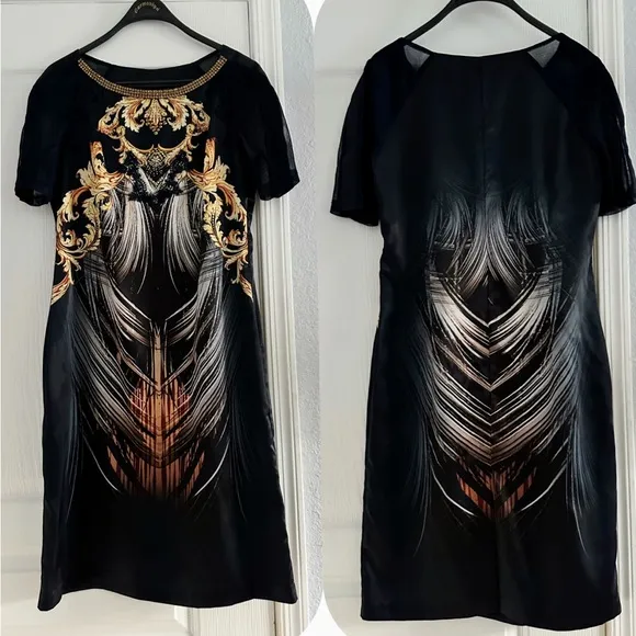 NEW POLEN POE SATIN DRESS SHORT SHEER SLEEVES FORMAL UNLINED‎ BOAT NECK