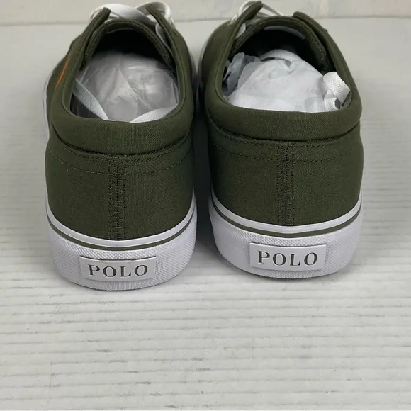 NEW Polo Ralph Lauren Faxon X Low Top Canvas Sneaker Mens Size 11.5‎ Olive Green