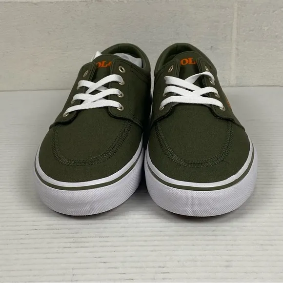 NEW Polo Ralph Lauren Faxon X Low Top Canvas Sneaker Mens Size 11.5‎ Olive Green