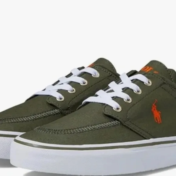 NEW Polo Ralph Lauren Faxon X Low Top Canvas Sneaker Mens Size 11.5‎ Olive Green