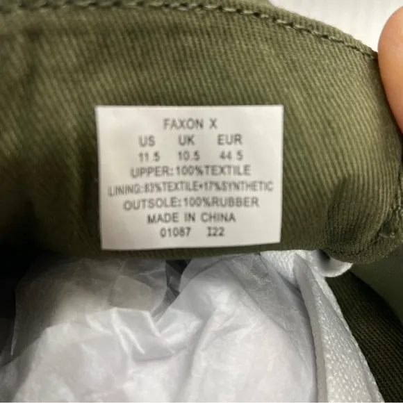 NEW Polo Ralph Lauren Faxon X Low Top Canvas Sneaker Mens Size 11.5‎ Olive Green