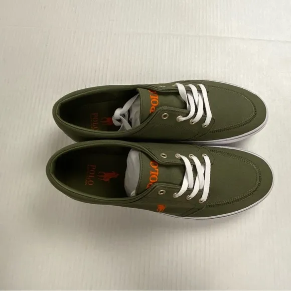 NEW Polo Ralph Lauren Faxon X Low Top Canvas Sneaker Mens Size 11.5‎ Olive Green