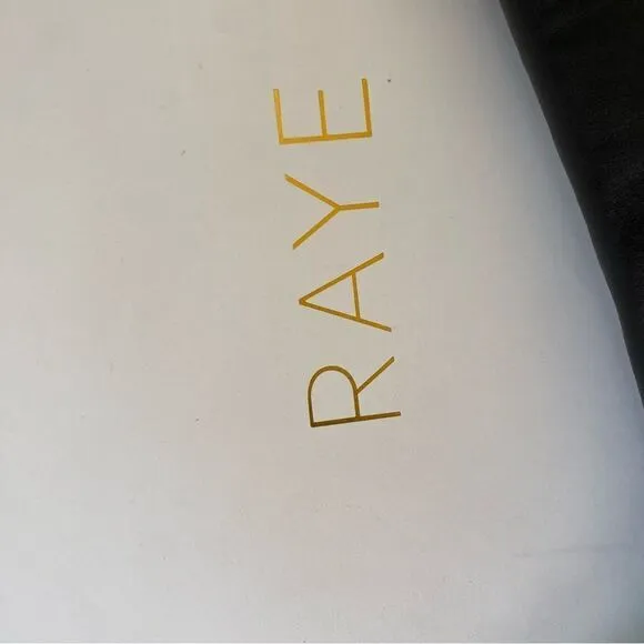 New Raye Revolve Denisse Boots Black leather knee high wedges shoes box 7