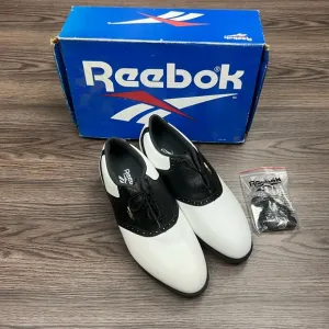 NEW Reebok White &amp; Black Saddle Oxford Golf Shoes 9 M