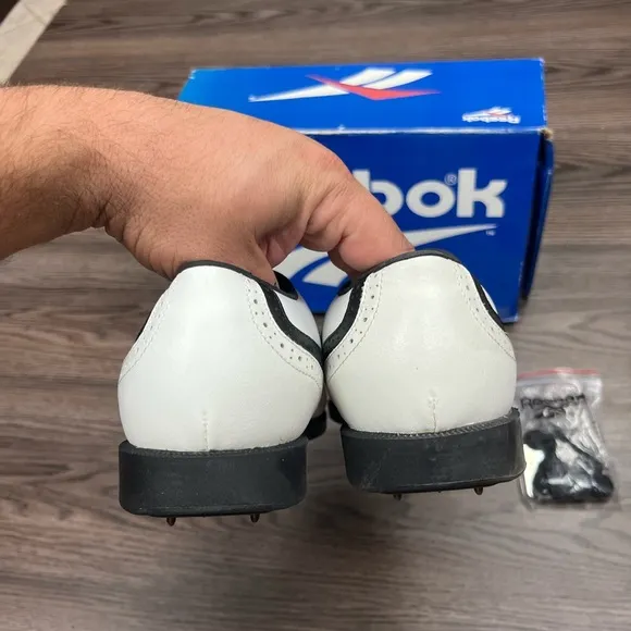 NEW Reebok White &amp; Black Saddle Oxford Golf Shoes 9 M