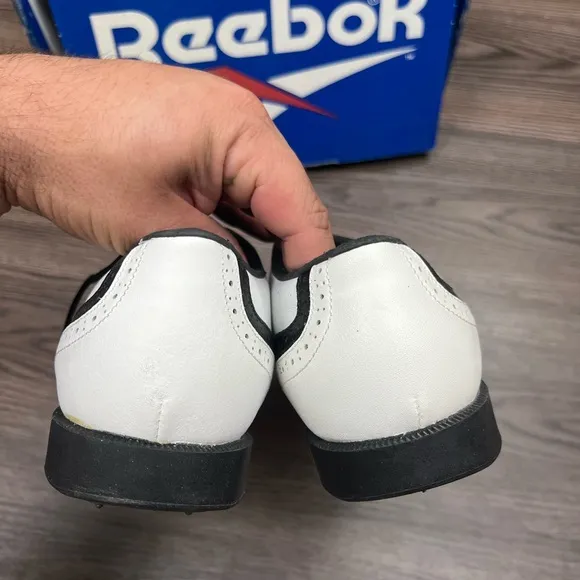 NEW Reebok White &amp; Black Saddle Oxford Golf Shoes 9.5 M