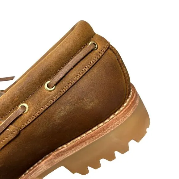NEW RHODES Tahoe Boat Shoes Vibram Gumlite Soles Docksiders Leather Size 9.5