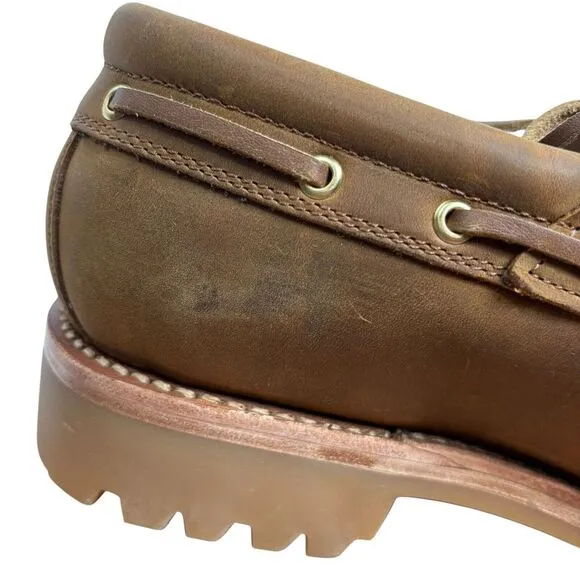 NEW RHODES Tahoe Boat Shoes Vibram Gumlite Soles Docksiders Leather Size 9.5