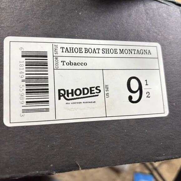 NEW RHODES Tahoe Boat Shoes Vibram Gumlite Soles Docksiders Leather Size 9.5
