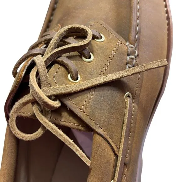 NEW RHODES Tahoe Boat Shoes Vibram Gumlite Soles Docksiders Leather Size 9.5