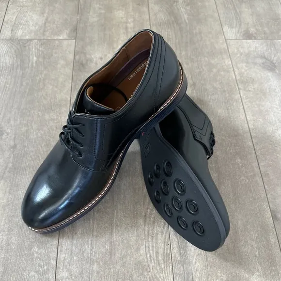 NEW Rockport Men's Kenton Plain Toe Oxford Black Glass CH5581 sz 10