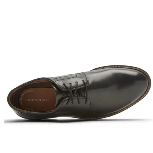 NEW Rockport Men's Kenton Plain Toe Oxford Black Glass CH5581 sz 10