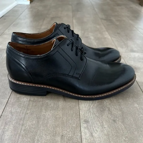 NEW Rockport Men's Kenton Plain Toe Oxford Black Glass CH5581 sz 10