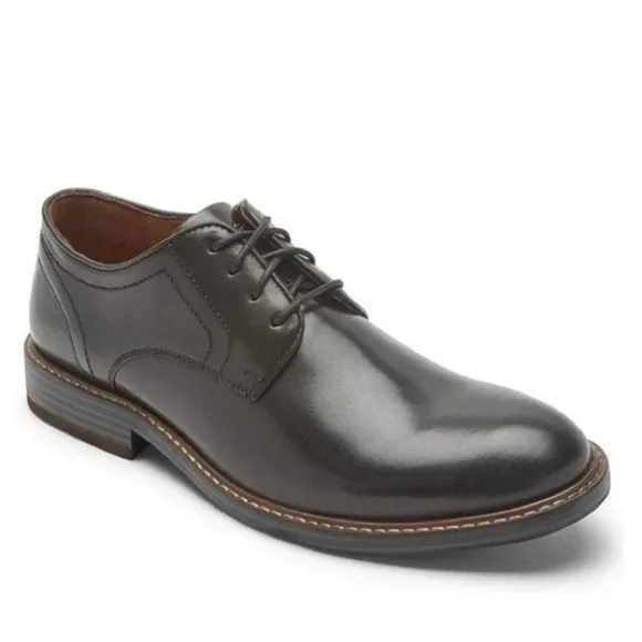 NEW Rockport Men's Kenton Plain Toe Oxford Black Glass CH5581 sz 10