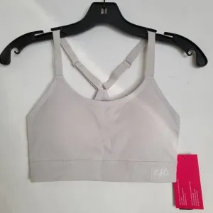 NEW RYKA Microchip Padded Cross Racerback Sports Bra Gray Size Medium