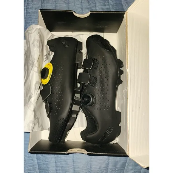 New Sidebike Unisex Nylon &quot;RIVAL&quot; Mountain Bike Cycling Shoes Black Size 41