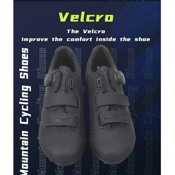 New Sidebike Unisex Nylon &quot;RIVAL&quot; Mountain Bike Cycling Shoes Black Size 41