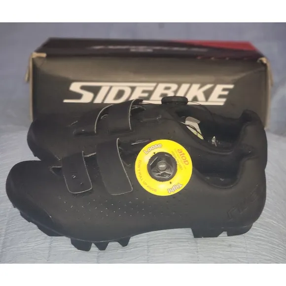New Sidebike Unisex Nylon &quot;RIVAL&quot; Mountain Bike Cycling Shoes Black Size 41