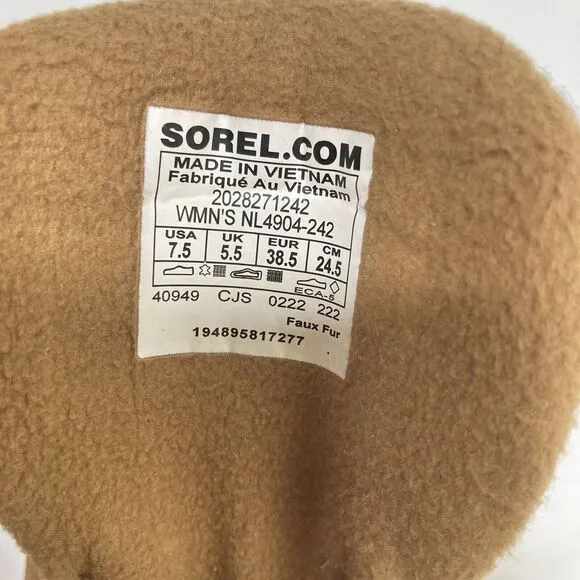 NEW SOREL Kinetic Breakthru Conquest Lace Up Sneaker Boots in Tan Size 7.5